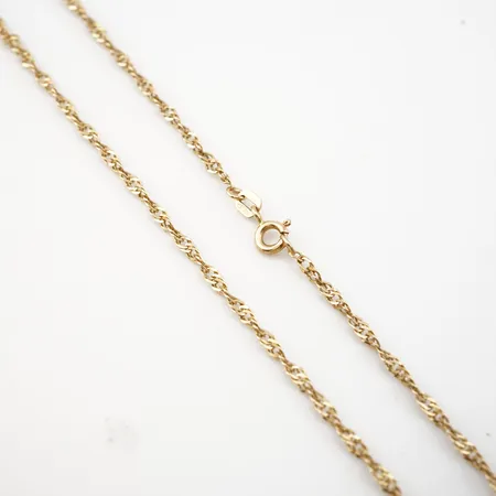 Halskedja, 51cm, bredd 3mm, 18k Vikt: 4,5 g