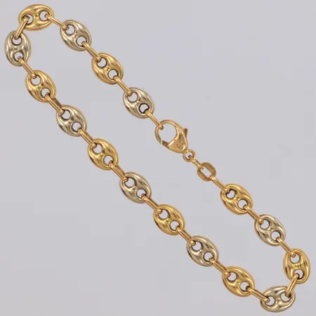 Armband Marina längd 18cm, bredd 6mm, tvåfärgad, 18K Vikt: 7,8 g