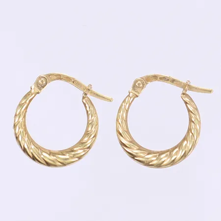 Ett par örhängen creoler Ø10mm bredd 3mm 18K Vikt: 1,2 g