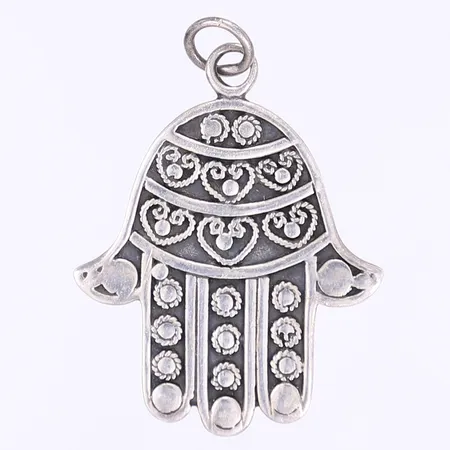 Hänge fatimas hand 40x27mm 925/1000 silver Vikt: 3,6 g
