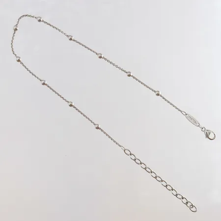 Vristlänk med kulor längd 22,5-27,5cm bredd 3mm Silver 925/1000.  Vikt: 2,6 g