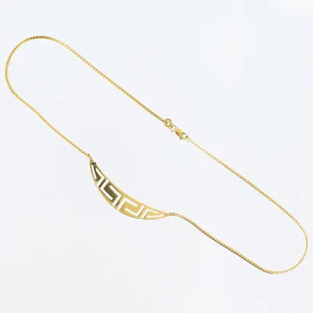 Collier längd 42cm, bredd 1,5-10mm, integrerat hänge, 14K Vikt: 6,7 g