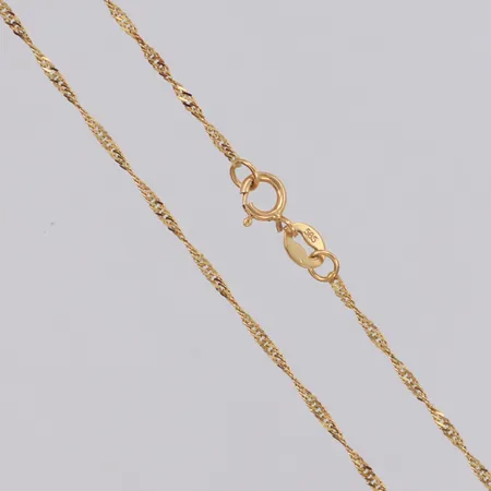 Kedja Singapore längd 42cm, bredd 1,5mm, 14K Vikt: 1 g