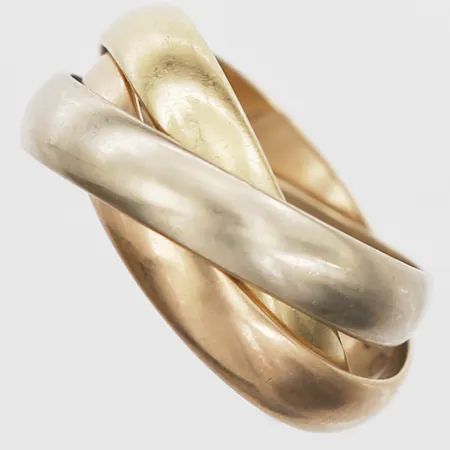 Ring Les must de Cartier Trinity, stl: 46 (14½), sliten gravyr, såld via Promark Agenturer AB, Västra Frölunda, ca 1986-1993, kattfotstämplad, 18K guld Vikt: 5,7 g