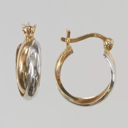 Örhängen 16mm tvåfärgad 18K 1,4g.