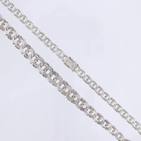 Halscollier doserad Bismarck 45cm bredd 7-12mm silver 925/1000 Vikt: 35,7 g