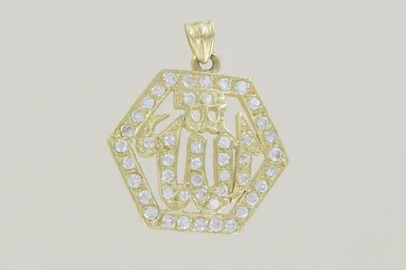 Hänge med stenar längd 2,7 cm, bredd 2,3 cm, 14K Vikt: 3,6 g