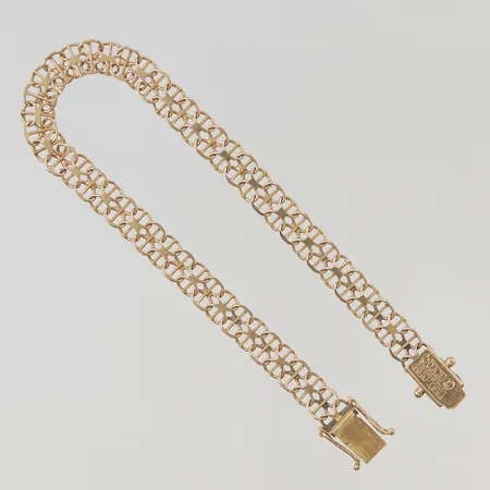 Armband x-länk med stav 18,7cm bredd 6mm 18K 7,7g.