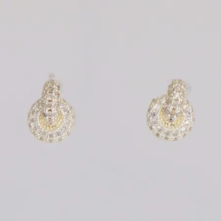 Örhängen med vita stenar Ø6mm, 925/1000 silver Vikt: 1,1 g