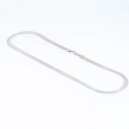 Collier halvstel platt längd 45cm bredd 5,3mm, silver 925/1000 14,0g.  