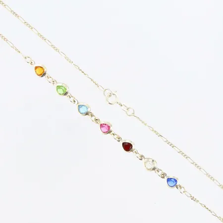 Collier med färgade hjärtan längd: 38cm, bredd: 1,1-6mm, 925/1000 silver Vikt: 4,4 g