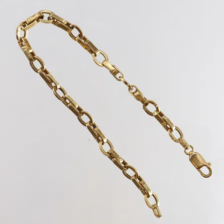 Armband längd 21cm bredd 3,8-6mm ihålig bucklig 18K. Vikt: 7 g