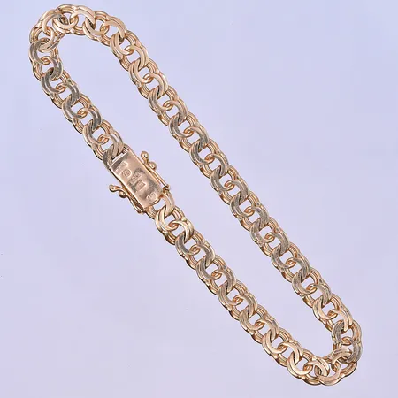 Armband Bismarck längd 19cm, bredd 5 mm 18K. Vikt: 12 g