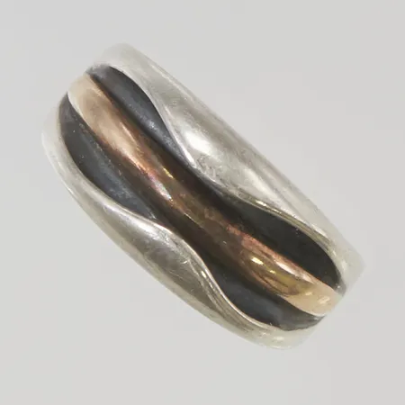 Ring stl:18 delvis förgylld 925/1000 Silver 5,8g.