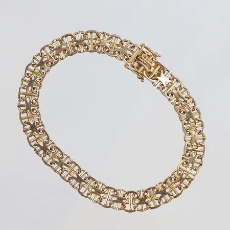 Armband X-länk, längd 19,5cm, bredd 8mm, 18K Vikt: 15 g