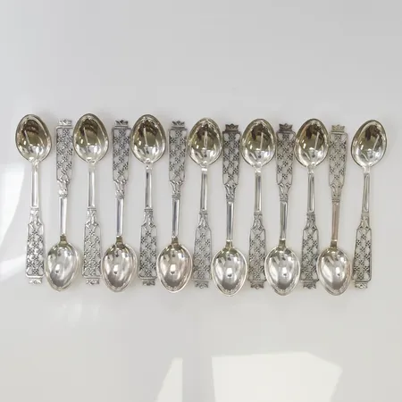 13 Kaffeskedar 12cm Cesons, 830/1000 Silver 169,9g.
