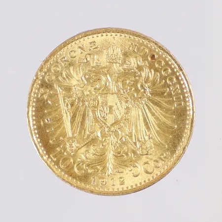 Mynt Corona, Ø19mm, Franc IOS, år 1912, 21K Vikt: 3,4 g