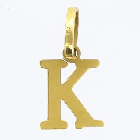 Hänge bokstav K 7x7mm 18K Vikt: 0,2 g
