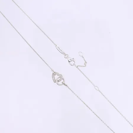 Halscollier med vita stenar 44-49cm bredd 1-9mm Thomas Sabo 925/1000 silver Vikt: 2,9 g