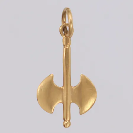 Hänge dubbeleggad yxa ca 22mm, bredd 6mm, 14K Vikt: 0,9 g