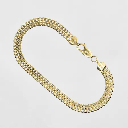 Armband Rävsvans längd 19 cm, bredd 5 mm, 18K. Vikt: 9,3 g