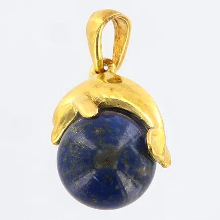 Hänge delfin med lapis lazuli, längd: 18mm, bredd: 11mm, 18K Vikt: 2,8 g