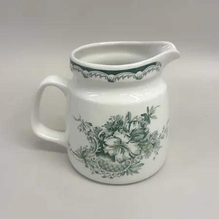 Kanna höjd 14cm, Grön Anna, Gustavsberg, nagg på handtag, porslin