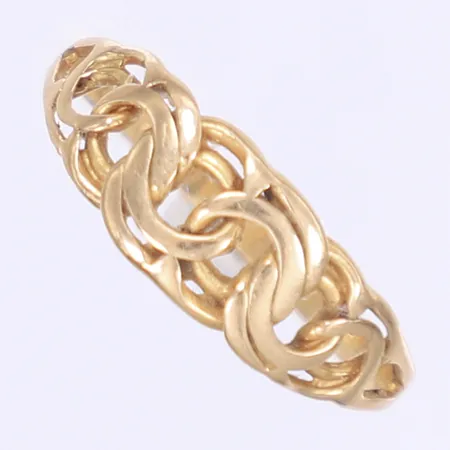Ring bismarck stl:17¼ bredd 2-7mm svenska stämplar, något ojämn skena, 18K Vikt: 2 g