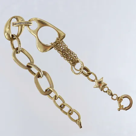 Armband med stenar längd 21cm bredd 3-22mm 18K. Vikt: 17,9 g