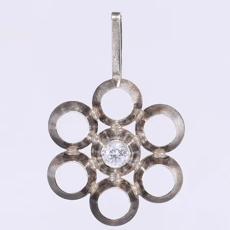 Hänge med vit sten Bengt Hallberg 60x38mm silver 925/1000 Vikt: 5,9 g