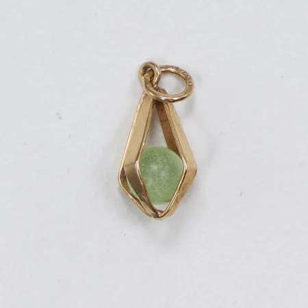 Hänge med vit sten, 17x6mm, 18K Vikt: 0,7 g