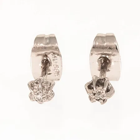 Örhängen i 14K vitguld med diamanter 2 x ca 0,01ct. Vikt 0,7g Vikt: 0,7 g