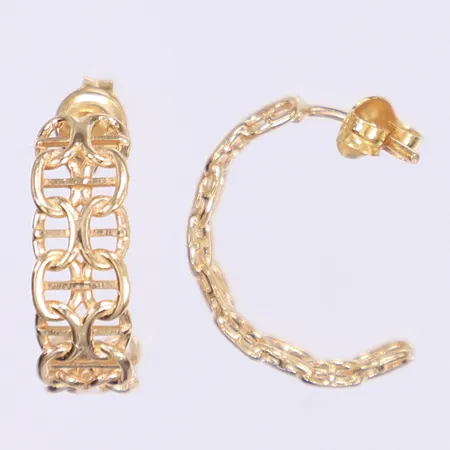 Ett par örhängen X-länk med stav 20x6mm, skeva stift, 18K Vikt: 3,9 g