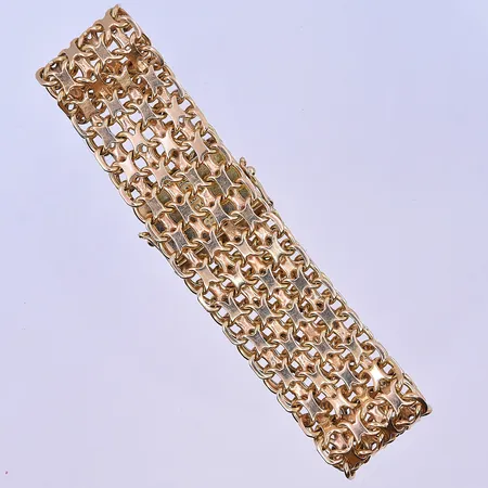 Armband X-länk längd 18,5 cm, bredd 18 mm 18K. Vikt: 34,4 g