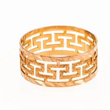 Ring med genombrutet meandermönster stl:17 bredd 7,5mm höjd 0,5mm, 9K 1,0g.