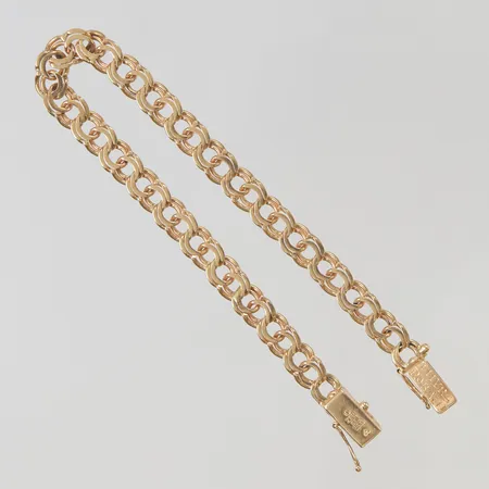 Armband Bismarck 19,7cm bredd 6mm graverad lås 18K 13,3g.