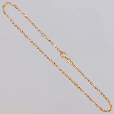 Vristlänk Singapore reglerbar längd 23-25cm, bredd , bredd 2mm, 18K Vikt: 2,1 g