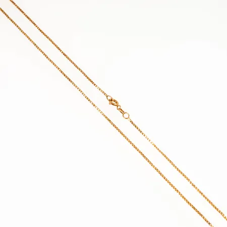 Kedja Venezia längd 75cm bredd 1,1mm, äldre kedja med ojämnheter, 18K 6,7g.