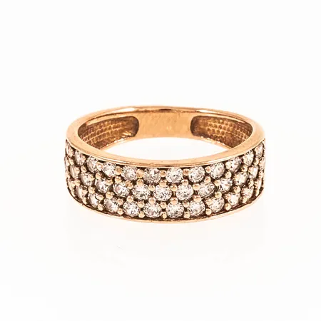 Ring med vita stenar stl:14½ bredd 3-5,5mm, 14K 2,2g.