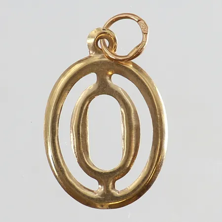 Hänge "0" 19x12mm ink öga 14K.  Vikt: 0,2 g