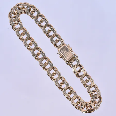 Armband Bismarck längd 18 cm, bredd 8 mm 18K. Vikt: 17,7 g