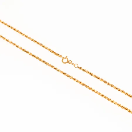 Kedja Cordel i 18K guld. Guldfynd. Längd 42 cm. Bredd 2 mm. Ihålig modell. Vikt 2,2g Vikt: 2,2 g