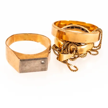 Diverse defekt/graverat guld 18K 16,1g.