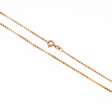 Kedja Venezia längd 46cm bredd 1,3mm, äldre kedja med ojämnheter, 18K 5,8g.