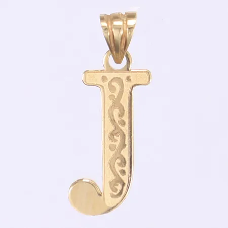 Hänge bokstav "J" 25x8mm 21K  Vikt: 1,2 g