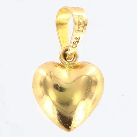 Hänge hjärta GHA 8x10mm, repor, ihålig, 18K Vikt: 0,7 g