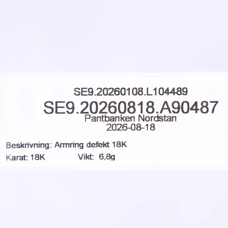 Armring defekt 18K Vikt: 6,8 g