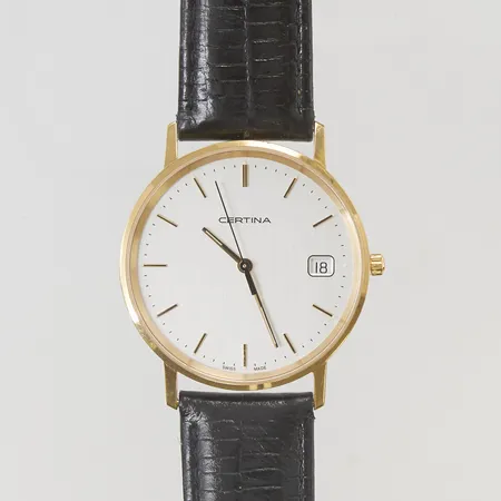 Herrur Certina Quartz 18K graverad, 33,5mm box.