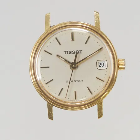Damur Tissot Seastar 22mm quartz, går ej, gravyr, 18Kbruttovikt 10,2g.