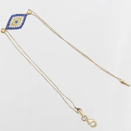 Armband Ankar med olikfärgade stenar längd 18cm, bredd 0,5-10mm, lagning, 14K. Vikt: 2,4 g